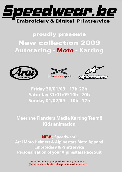 Speedwear voor karting en autosport; in de ban van de opendeur dagen
